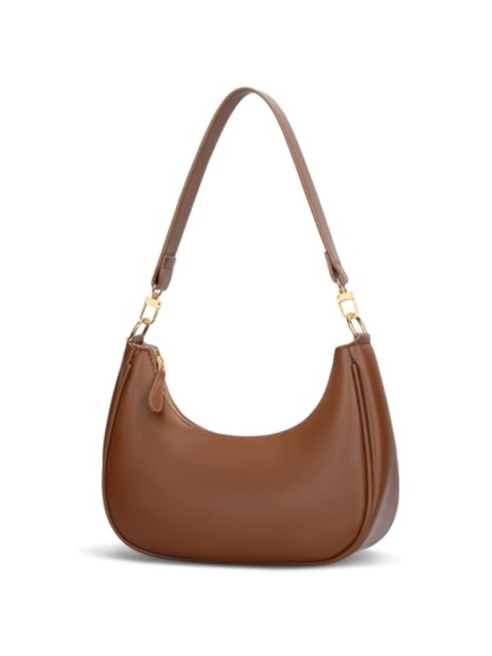 Small PU Leather Crescent Hobo Shoulder Bag with Detachable Chain Strap
